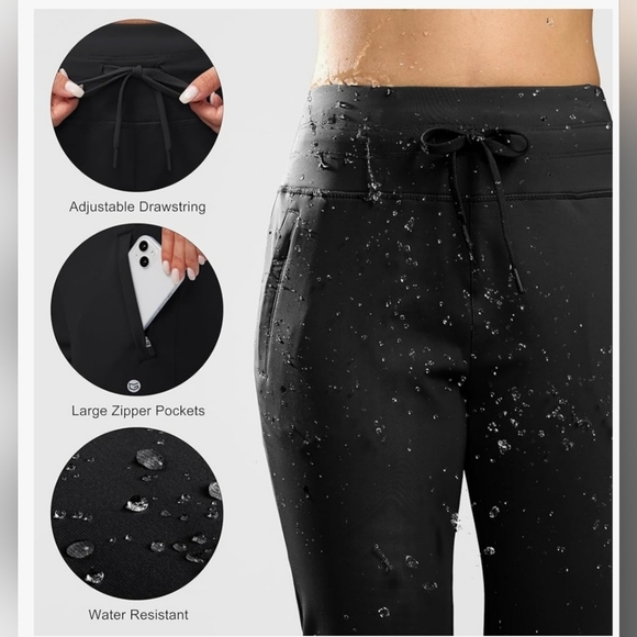Black Tapered Track Pants with Elastic Cuffs - Picture 5 of 9